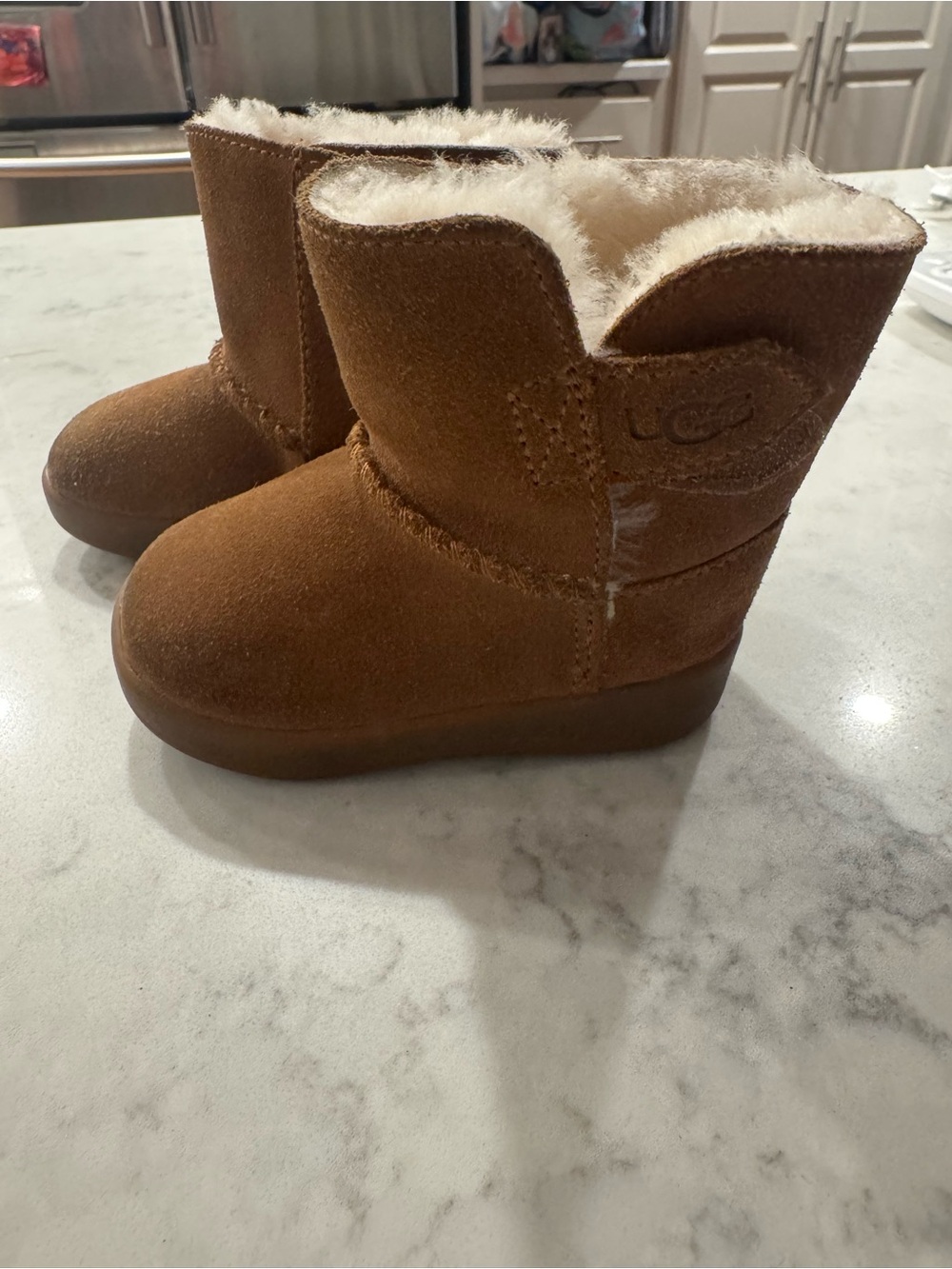UGG Kids Brown Suede Shearling Boot